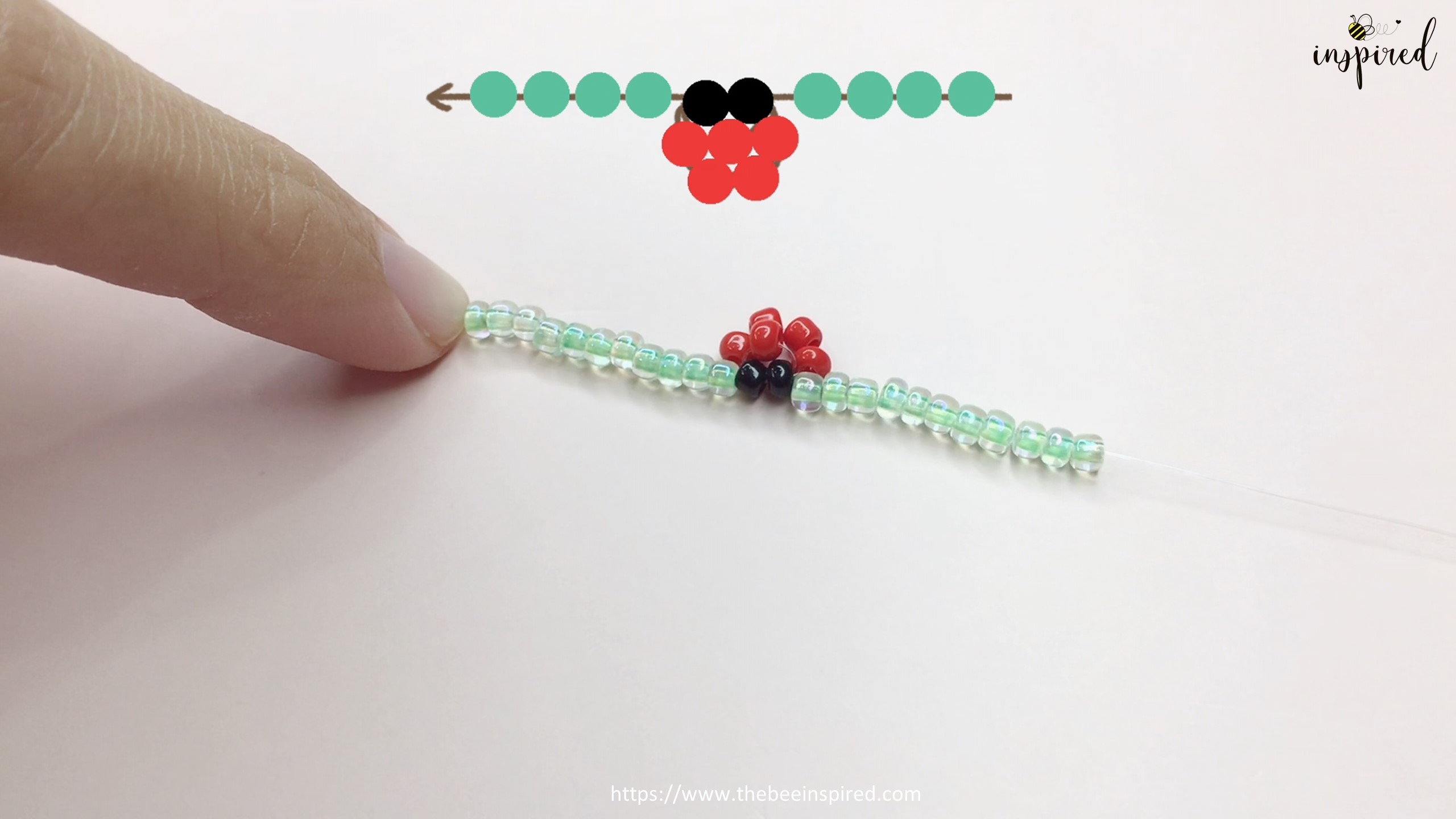 วิธีร้อยแหวนลูกปัดเต่าทอง ง่ายๆ สไตล์เกาหลี - How to Make Ladybug Beaded Ring_10