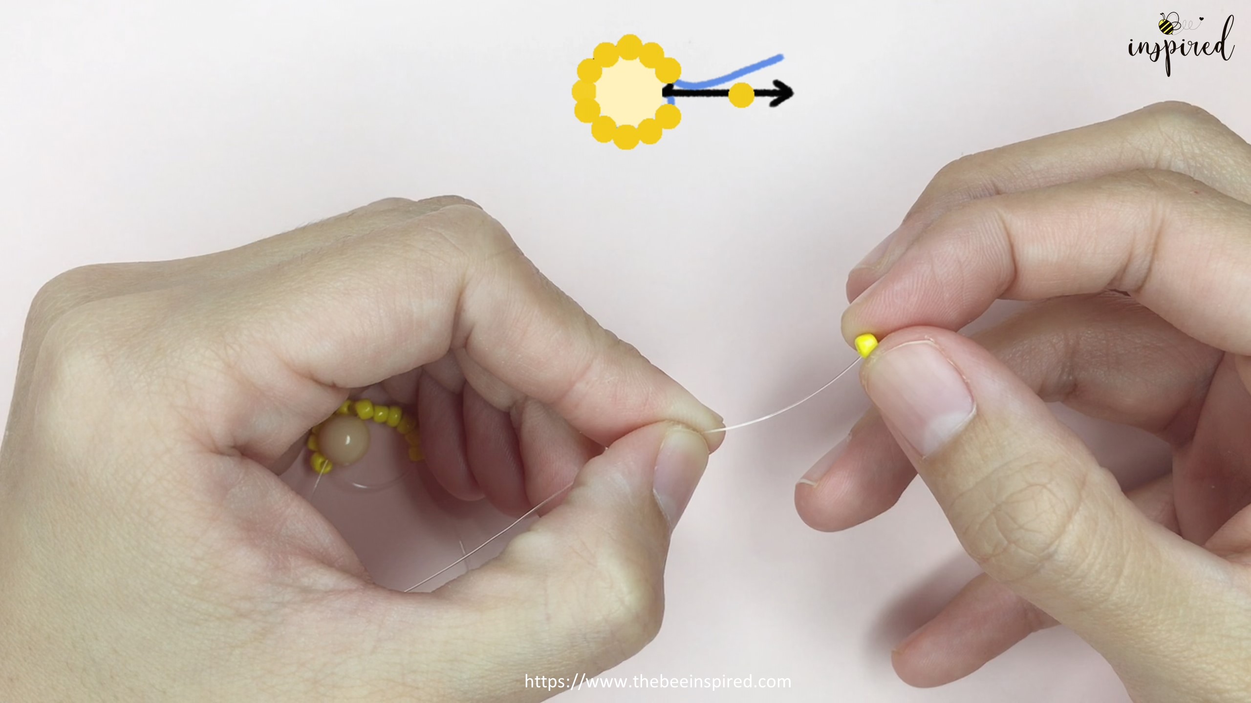 สอนร้อยแหวนลูกปัดดอกทานตะวัน ทำง่ายๆ สไตล์เกาหลี - How to Make Sunflower Beaded Ring_11