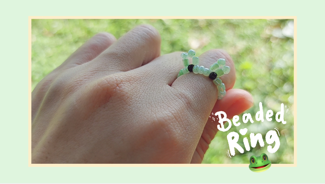 How to Make Kero Frog Beaded Ring: สอนร้อยแหวนลูกปัดลายกบ KERO ทำง่ายๆ สไตล์เกาหลี