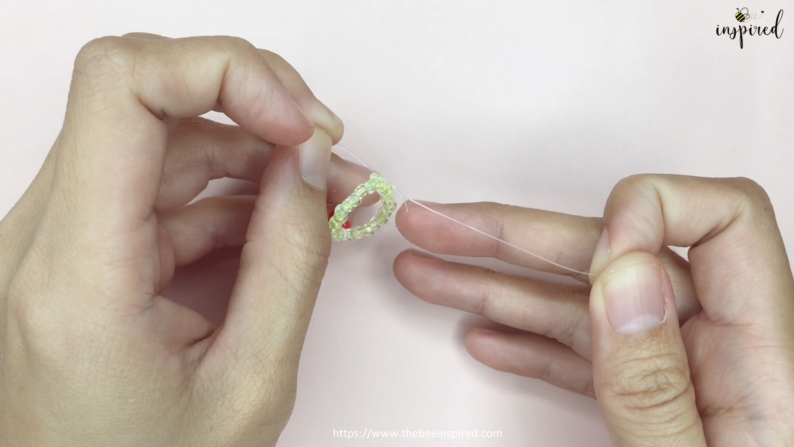 สอนร้อยแหวนลูกปัดลายเห็ด ทำง่ายๆ สไตล์เกาหลี - How to Make Mushroom Beaded Ring_11