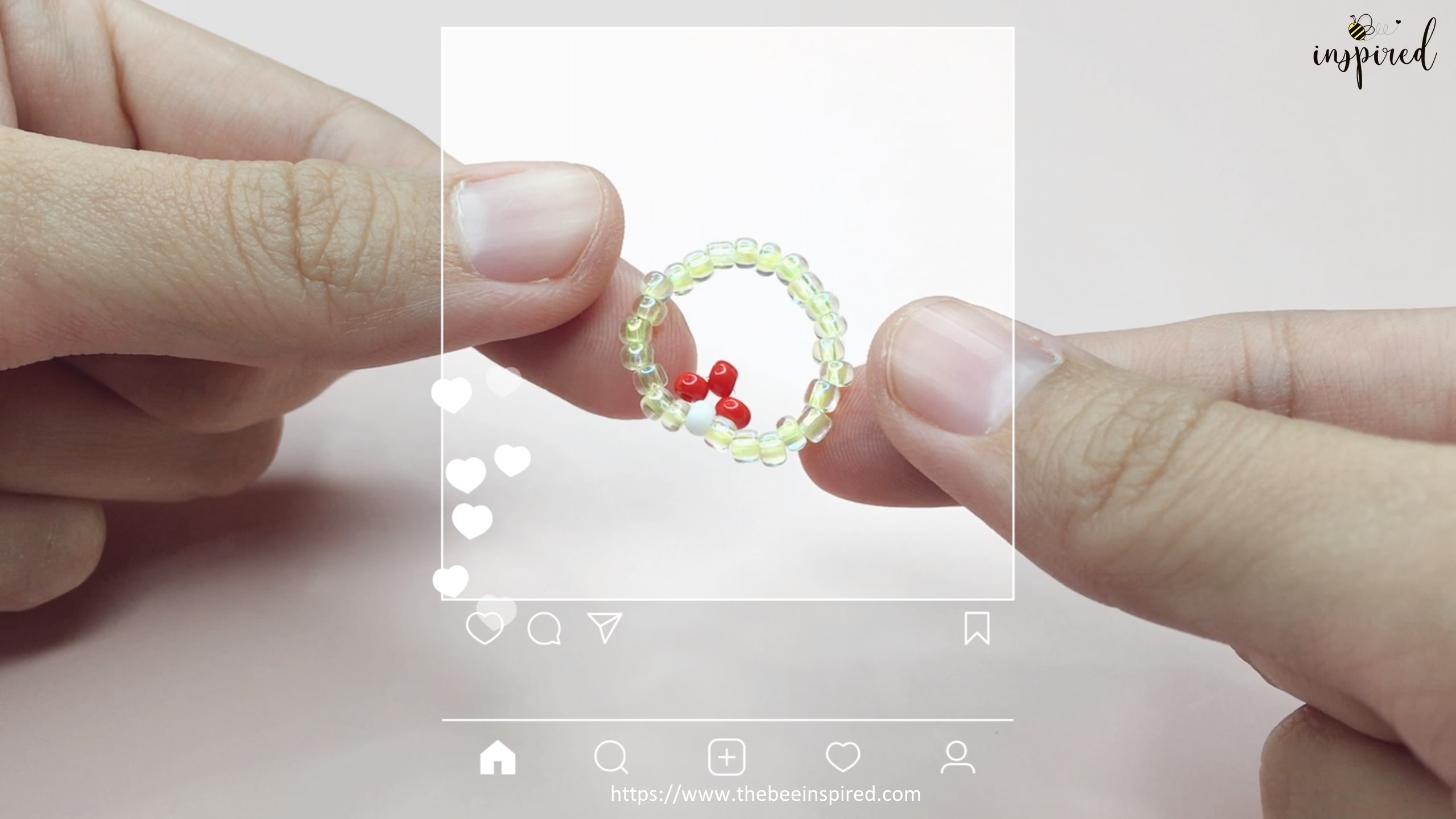 สอนร้อยแหวนลูกปัดลายเห็ด ทำง่ายๆ สไตล์เกาหลี - How to Make Mushroom Beaded Ring_15