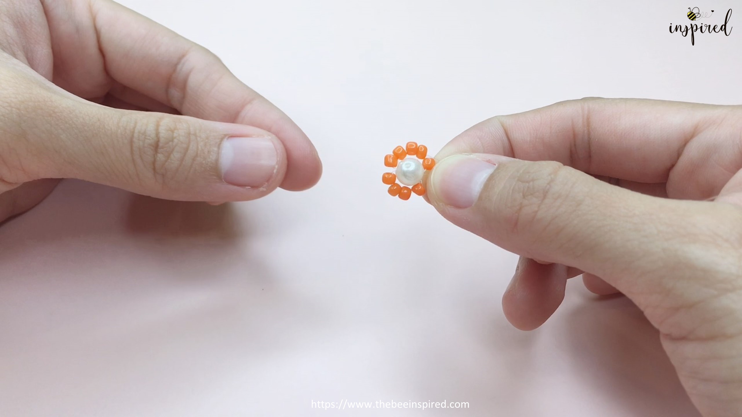 How to Make Sunflower with Leave Beaded Ring_12