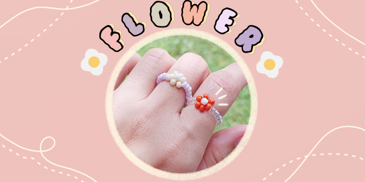 How to Make Daisy Flower Beaded Ring: วิธีร้อยแหวนลูกปัดดอกไม้เดซี่ง่ายๆ สไตล์เกาหลี