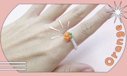 How to Make Orange Beaded Ring:  วิธีทำแหวนลูกปัดส้มง่ายๆ สไตล์เกาหลี 🍊💍