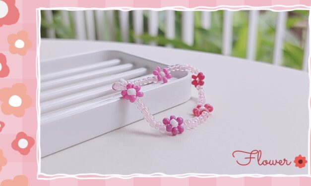 How to Make Daisy Flower Beaded Bracelet Jewelry : สอนร้อยกำไลลูกปัดดอกไม้ง่ายๆ