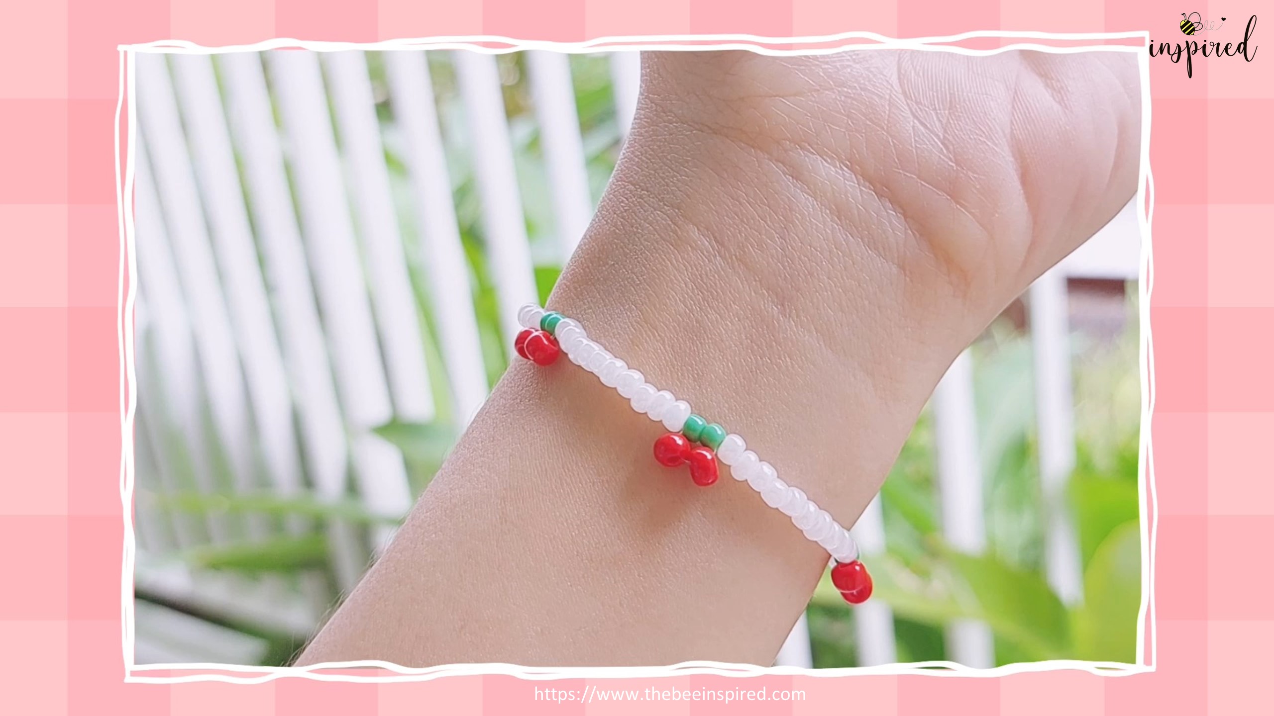 How to Make Cherry Beaded Bracelet Jewelry_13