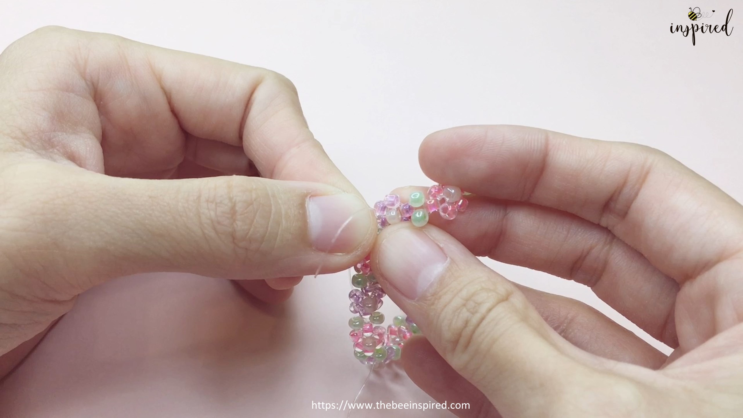 How to Make Daisy Flower _ Leave Beaded Bracelet Jewelry_28