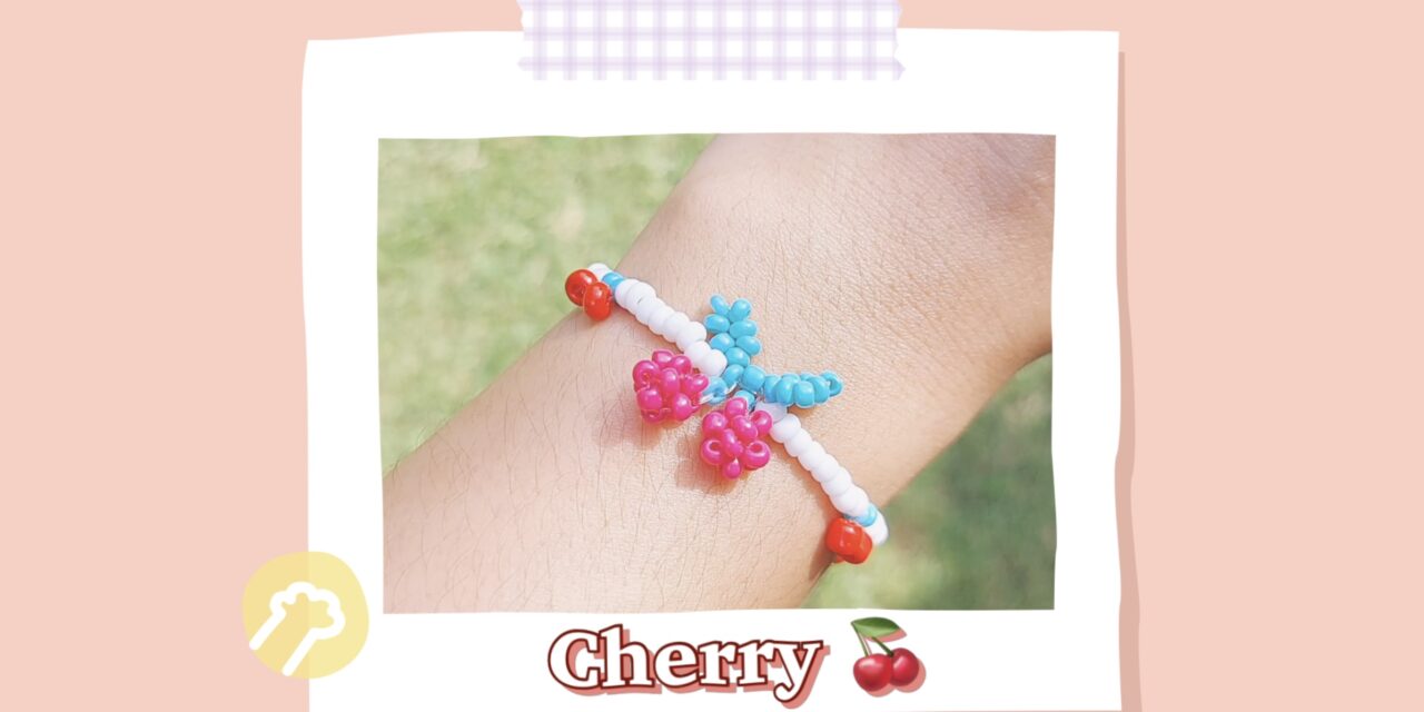 How to Make Cherry Beaded Bracelet : วิธีร้อยกำไลลูกปัดเชอร์รี่ง่ายๆ สไตล์เกาหลี🍒