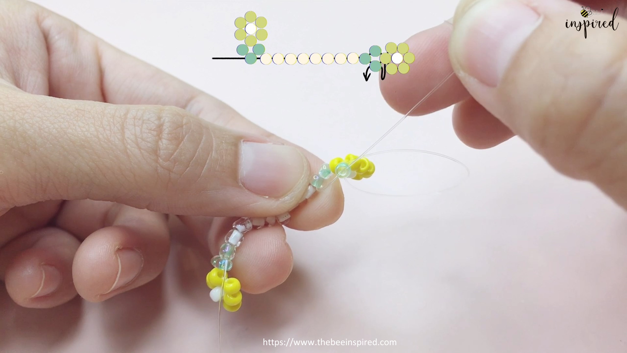 How to Make Daisy Flower Beaded Bracelet_20