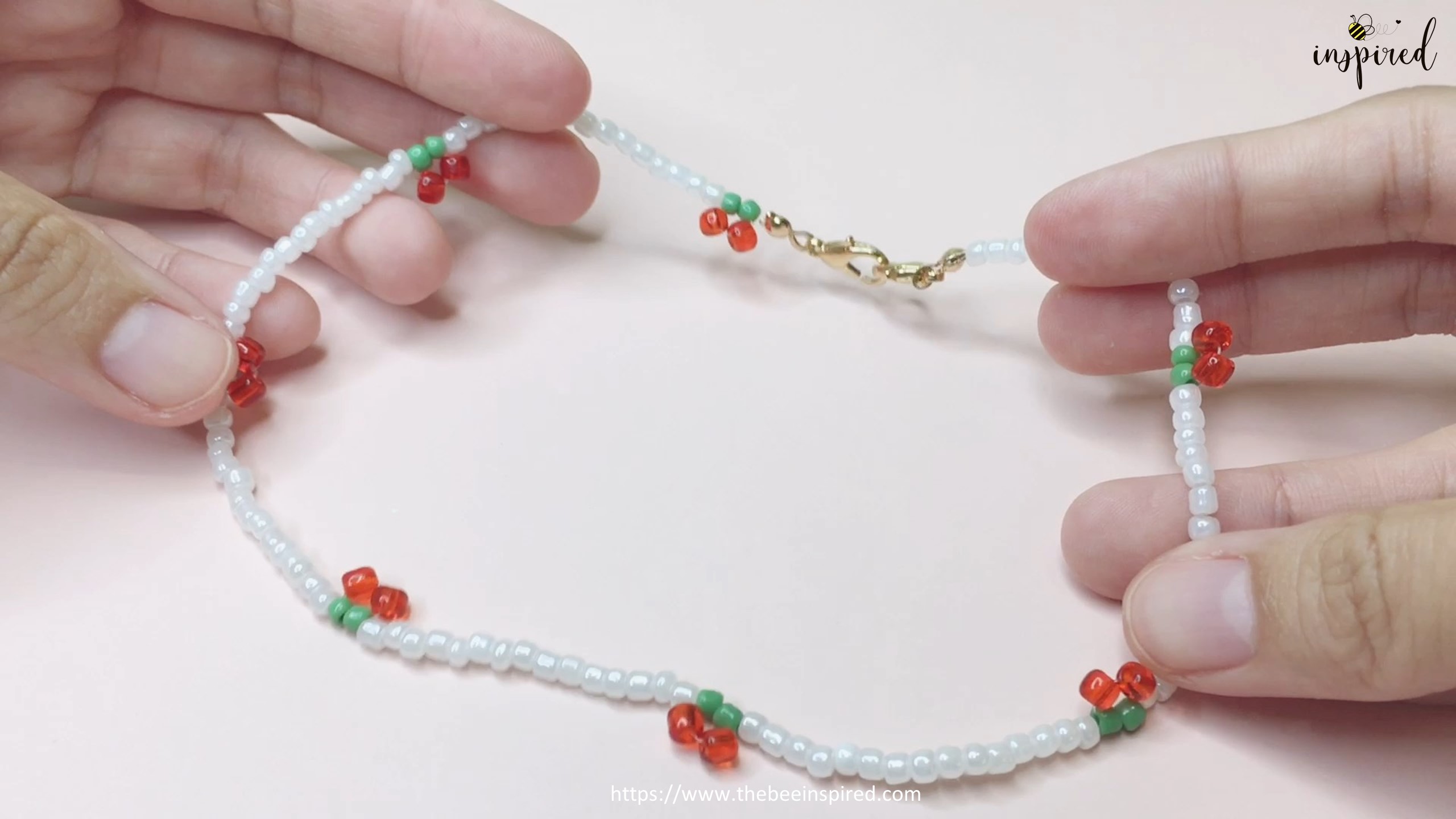 DIY Cherry Beaded Necklace_26